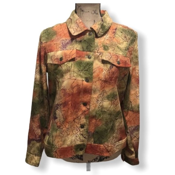 {Christopher&Banks} Fall Leaf Print Jacket - Picture 1 of 7
